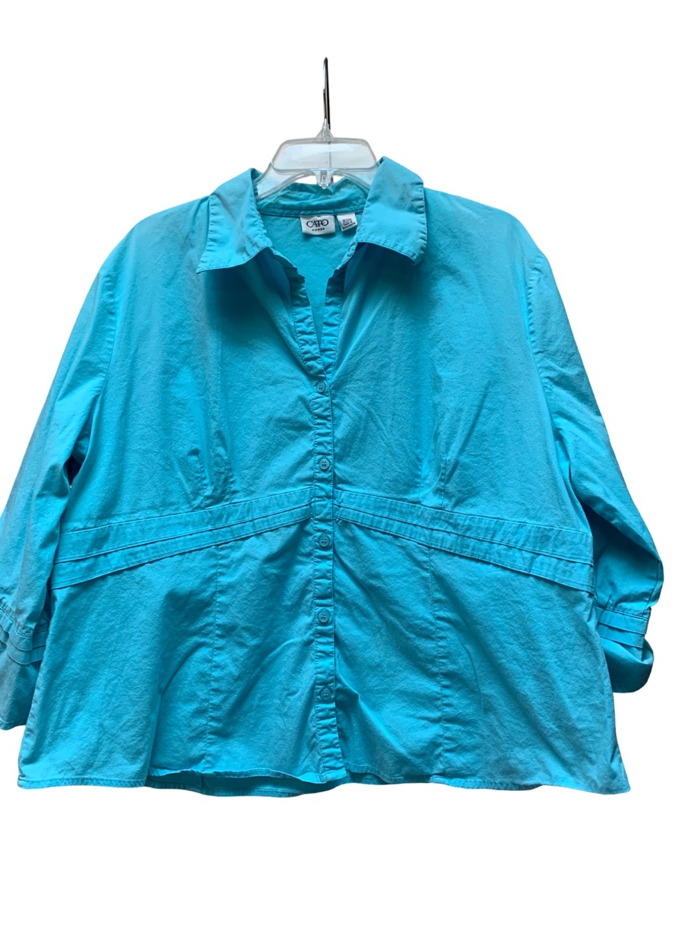 Cato Woman Bright Turquoise Button-Up Shirt
